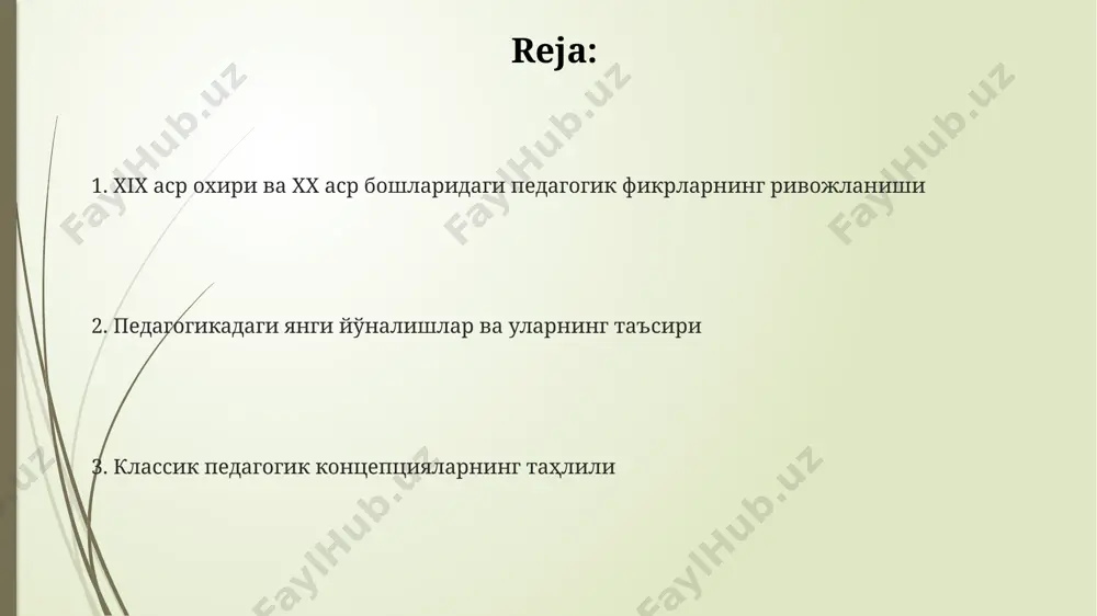 iiy rivojlanishiga urgʻu berish kabi 2 ta asosiy yoʻnalish kuzatildi. aqshda 20-asr boshlarida progressiv taʼlim harakati jonlandi, john dewey kabi pedagoglar 100 dan ortiq maktablarda tajriba-sinov ishlarini olib borib, bolaning faol oʻrganishiga va demokratik qadriyatlarni singdirishga eʼtibor qaratib, yangi didaktik usullarni ishlab chiqdilar. psixologiya va pedagogikaning o'zaro bog'liqligi 19-asr oxiri va 20-asr boshlarida, ayniqsa, germaniya va rossiya kabi mamlakatlardagi psixologik tadqiqotlar, bolaning rivojlanish bosqichlarini aniqlash va shu asosda pedagogik uslublarni takomillashtirishga qaratilgan 20 dan ortiq eksperimentlar o'tkazildi. fransuz psixologi alfred binetning 1905-yilda yaratgan intellekt sinovlari, bolalarning individual farqlarini aniqlash va ularga mos pedagogik yondashuvlarni ishlab chiqishga turtki bo'lib, xalqaro miqyosda 50 dan ortiq ta'lim muassasalarida qo'llanila boshlandi. vygotskiyning 20-asr boshlarida ijtimoiy-madaniy psixologiya nazariyasi, ta'lim jarayonida ijtimoiy o'zaro ta'sirning ahamiyatini ta'kidlab, moskva va uning atrofida o'tkazilgan kuzatishlar asosida pedagogik amaliyotga katta ta'sir ko'rsatdi. amaliy pedagogikaning rivojlanishi samarqand va toshkentdagi o'qituvchilar seminariyalari 19-asrning oxirlarida amaliy pedagogika bo'yicha o'qitish dasturlarini kengaytirib, 300 dan …