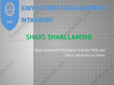 shaxsning shakllanishi — PPTX