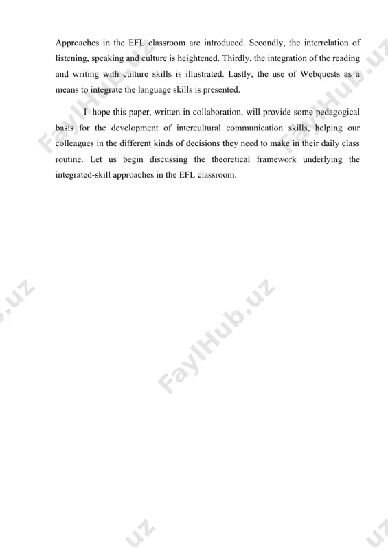 at has been submitted in writing or of fluency in speaking and delivering oral presentations).interrelation between receptive and productive skillsteachers tend to talk about the way we use language in terms of four skills reading, writing, speaking and listening. they are often divided into two types. receptive skills is a term used for reading and listening, skills where meaning is extracted from the discourse. productive skills is the term for speaking and writing, skills where students actually have to produce language themselves (harmer, 2007, p.265).listening to and reading content in the language you are learning is a great way to develop your vocabulary and comprehension. developing your speaking skills will involve gaining fluency in spoken interactions with others,as well as practicing your pronunciation. to practice pronunciation try reading aloud or repeating after a recorded text, trying to reproduce the pronunciation and intonation of the original. as in your first language, …