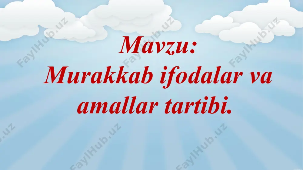 murakkab ifodalar va amallar tartibi - Page 2