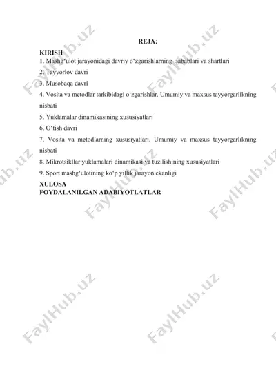 tiklash vositalari sport mashg‘ulotlarida — DOCX