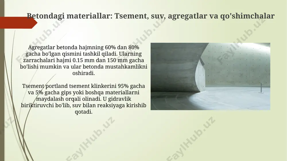 betonlarning tarkibi va xossalarini o'rganish - Page 5