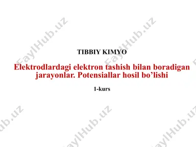 elektrod va elektrontashishning kimyoviy asoslari — PPTX