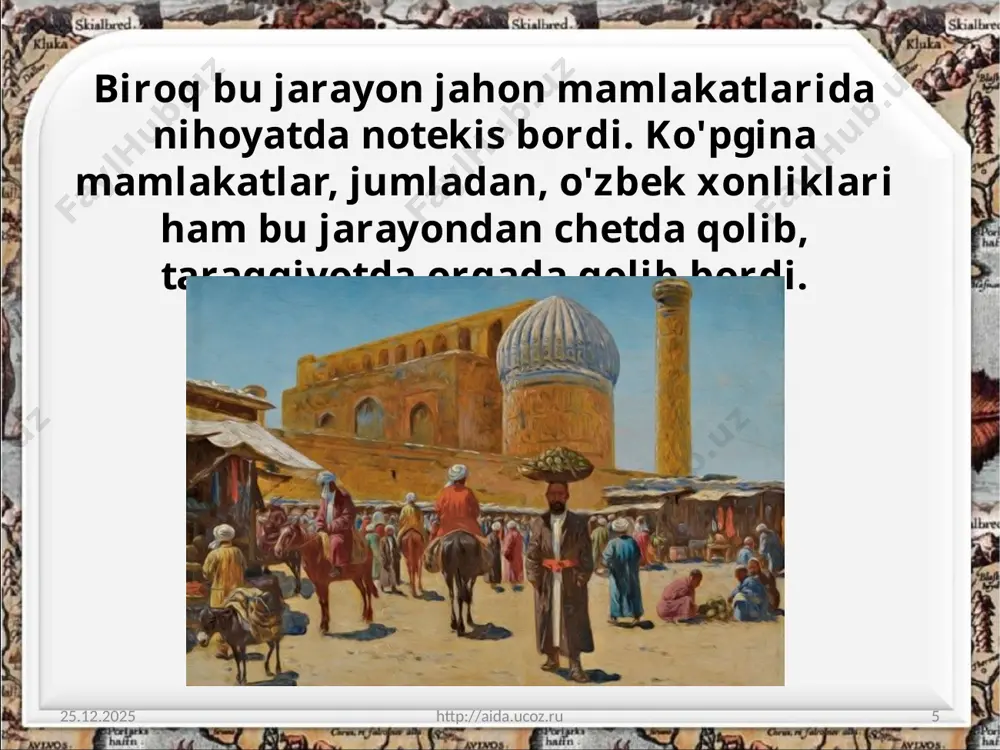 o'zbek xonliklarining taraqqiyotda orqada qolish sabablari va oqibatlari 8-sinf - Page 5