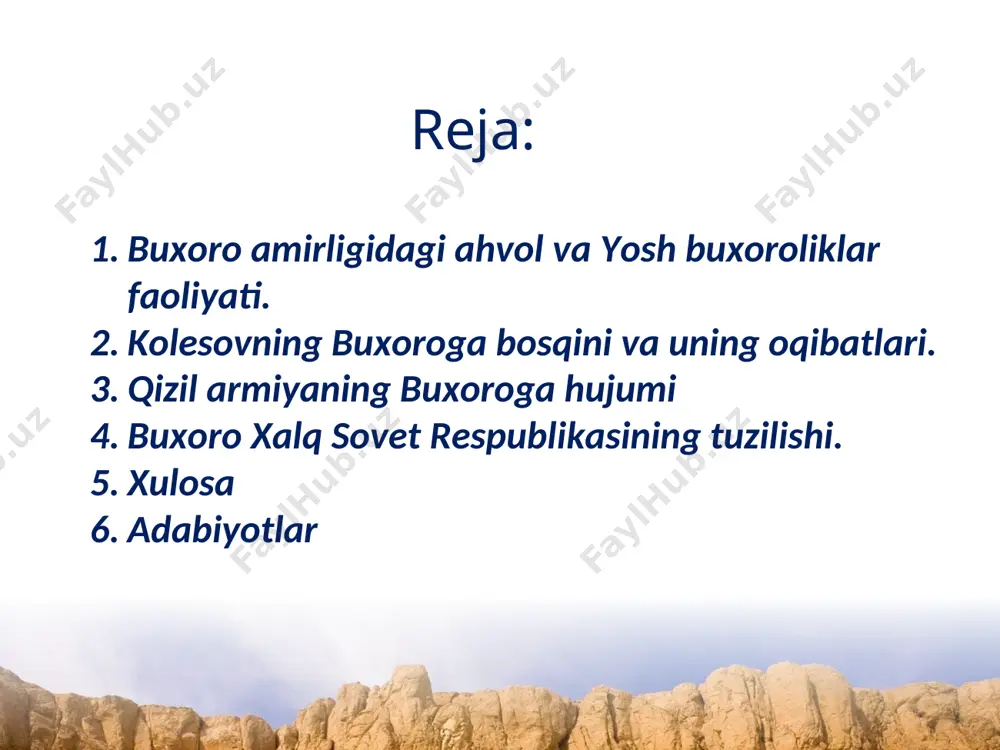 1917-yil 7-aprelda buxoroda turli islohotlar o‘tkazish to‘g‘risidagi farmonni imzoladi. biroq, farmonni quvvatlash maqsadida yosh buxoroliklar tomonidan poytaxt buxoro shahrida 8-aprelda bo‘lgan namoyish amir tomonidan bostirildi. 14-aprelda farmon bekor qilindi. yosh buxoroliklar amirlikda ta’qib ostiga olindi. biroq, farmonni quvvatlash maqsadida yosh buxoroliklar tomonidan poytaxt buxoro shahrida 8-aprelda bo‘lgan namoyish amir tomonidan bostirildi. 14-aprelda farmon bekor qilindi. yosh buxoroliklar amirlikda ta’qib ostiga olindi. kolesovning buxoroga bosqini va uning oqibatlari. 1917-yil noyabrda turkiston o‘lkasida bolsheviklarning hokimiyat tepasiga kelishi natijasida sovet rossiyasi bilan buxoro amirligi o‘rtasidagi siyosiy vaziyat keskinlashdi. 1917-yil 2-dekabrda yangi buxoro (hozirgi kogon)da bo‘lib o‘tgan amirlik hududidagi rus manzilgohlari ishchi va soldat deputatlari sovetlarining ii syezdida buxoroda amirlik tuzumini ag‘darib tashlab, hokimiyatni fayzulla xo‘jayev boshchiligidagi yosh buxoroliklarga berishga qaror qilindi. turkiston o‘lkasi xks raisi fyodor kolesov boshchiligidagi 3500 kishidan iborat harbiy kuchlar 1918-yil 1-martda yangi buxoroga yetib keldi. fayzulla xo‘jayev raisligida yosh buxoroliklarning 7 kishidan iborat inqilobiy qo‘mitasi (revkom) tuzildi. 2-mart kuni …