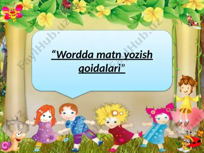 matn yozish qoidalari — PPTX