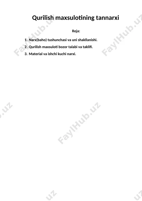 : valyuta kurslari o'zgarishi xarajatlarga ta'sir qilishi mumkin. * soliqlar: soliqlar mahsulot narxiga qo'shiladi. * energiya narxi: energiya narxi ko'tarilishi xarajatlarga ta'sir qilishi mumkin. inflatsiya - bu biror davr mobaynida tovar va xizmatlar narxining umumiy o'sishi. ya'ni, o'sha pul miqdori bilan oldin sotib olinganidan kamroq tovar yoki xizmatni sotib olish mumkin. yog'ochning tannarxi juda xilma-xil bo'lib, quyidagi omillarga bog'liq: yog'ochning turi: * daraxt turi: qarag'ay, eman, archa, tol, qayin, olcha, yong'oq va boshqalar. har bir tur o'ziga xos qattiqligi, rangi, naqshliligi va xususiyatlari bilan ajralib turadi. * sifati: yuqori sifatli yog'och, masalan, tugunsiz, chirigan joysiz, yaxshi qayta ishlangan yog'och narxi yuqori bo'ladi. * kelib chiqishi: mahalliy yog'och odatda arzonroq, import qilingan yog'och esa qimmatroq bo'lishi mumkin. * qayta ishlash turi: kesilgan yog'och, taxtalar, plitalar, panellar, laminatlar va boshqalar har xil narxlarda bo'ladi. * qo'shimcha xizmatlar: qayta ishlash, bo'yash, laklash, qoplamalar, sirlash, shuningdek yog'ochni quruqlikka joylashtirish va yetkazib berish narxi. bozor …