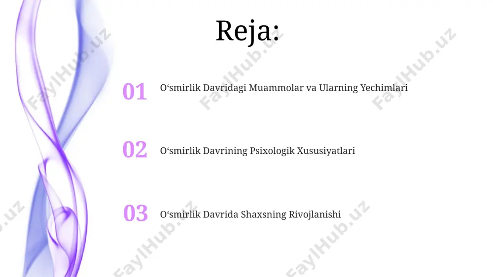 tlari, eʼtiqodlari va maqsadlarini aniqlashga harakat qiladilar. bu jarayon, oʻrtacha 20% ga yaqin oʻsmirlar uchun, ruhiy tushkunlik va xavotirga olib kelishi mumkin. oʻsmirlarning 70% ga yaqini oʻz tengdoshlari bilan aloqada boʻlishga va ijtimoiy qabul qilinishga yuqori darajada moyil boʻlib, bu oʻz-oʻzini baholash va oʻziga boʻlgan ishonchni shakllantirishda muhim rol oʻynaydi, masalan, toshkentdagi maktablar sharoitida. oʻsmirlik davrida oila bilan munosabatlar oʻzbekistonning qishloq hududlarida yashovchi oʻsmirlarning 30%i oilaviy masalalarda kattalar bilan ochiq muloqot qilishdan qatʼiy bosh tortadilar, bu esa psixologik muammolarga olib kelishi mumkin. oʻsmirlik davrida, taxminan 13-15 yosh oraligʻida, farzandlarning ota-onalari bilan munosabatlarida 70% gacha qarama-qarshiliklar kuzatiladi, bu esa koʻpincha oʻsmirning oʻziga xos individualizatsiya jarayoniga bogʻliq. oʻsmirlik davrida qaror qabul qilish oʻsmirlarning 70% gacha qismi tengdoshlarining fikriga yuqori darajada bogʻliq boʻlib, guruh bosimi natijasida notoʻgʻri qarorlar qabul qilish hollari aqsh va evropa mamlakatlaridagi tadqiqotlar bilan tasdiqlangan. oʻsmirlarning ijtimoiy-emotsional rivojlanishiga bogʻliq holda, 25% gacha oʻsmirlar murakkab vaziyatlarda mustaqil qaror qabul qilishda qiynalishadi, …
