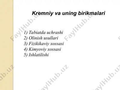 kremniy va uning birikmalari — PPT