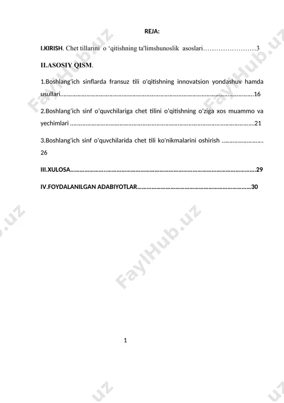boshlab fransuz tili darslarini turli xil qiziqarli o'yinlar tarzida o'qitish va shu bilan birga o'quvchilarning og'zaki nutqini ham rivojlantirish, 2-sinfdan boshlab esa, alifbo, o'qish va grammatikani o'qitishni zamonaviy, innovatsion usullar orqali o'tish bosqichma-bosqich boshlandi. so'nggi paytlarda fransuz tilini o'rganadigan har qanday yoshdagi odamlar soni juda ko'paymoqda. buning sababi, hayot jarayonida fransuz tilini bilmasdan yashash qiyinlashib bormoqda. ammo til o'rganish ham yosh davrlariga bog'liq. hatto, olimlar bolalar kattalarga nisbatan tilni tez va oson o'zlashtirishni isbotlashgan. bolalarda til o'rganishga bo'lgan tabiiy moyillik, ularda taqlid qilish xususiyati kuchli ekanligi, kattalarga qaraganda bolalar vaqtining ko'pligi va o'rgangan ma'lumotlarni tez xotirada saqlashi buning asosiy sabablaridandir. matnni о‘qish jarayonida uning chap qirg‘og‘iga о‘zingizni tushunishingiz va bilishingizga mos keladigan tо‘rt xil belgi qо‘yib chiqasiz. 2 bunda xar bir qator yoki taklif etilayotgan g‘oyaga belgi qо‘yish shart emas. bu belgilarda siz о‘qiyotgan axborot tо‘g‘risidagi о‘zingizning yaxlit tasavvuringizni aks ettirishingiz kerak. shuning uchun xam, xar bir satr boshiga bir …