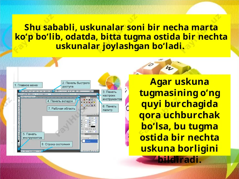 photoshopning uskunalar paneli va palitralari - Page 4
