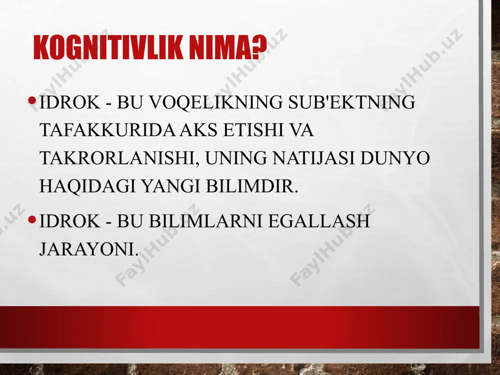 ‘lishicha, bu bilim parcha-parcha bo‘lib, demak u nisbiy haqiqatdir. haqiqat mezonlari haqiqat mezonlari haqiqatni tasdiqlaydigan va uni xatodan ajratishga imkon beradigan narsadir. 1. mantiq qonunlariga rioya qilish; 2. ilm-fanning ilgari kashf etilgan qonunlariga muvofiqligi; 3. asosiy qonunlarga rioya qilish; 4. formulaning soddaligi, tejamkorligi; 5. paradoksal fikr; 6. mashq qilish. amaliyot - bu ma'lum bir ijtimoiy-madaniy sharoitda amalga oshiriladigan voqelikni o'zgartirishga qaratilgan odamlarning faol moddiy faoliyatining yaxlit organik tizimi. amaliyot amaliyot shakllari : moddiy ishlab chiqarish (mehnat, tabiatning o'zgarishi); ijtimoiy harakat (inqiloblar, islohotlar, urushlar va boshqalar); ilmiy tajriba. amaliy funktsiyalar : bilim manbai (amaliy ehtiyojlar mavjud fanlarni hayotga olib keldi.); bilim asosi (inson o'z atrofidagi dunyoni shunchaki kuzatmaydi yoki tafakkur qilmaydi, balki o'z hayoti davomida uni o'zgartiradi); bilishning maqsadi (shu maqsadda inson o'zini tevarak-atrofdagi olamni tan oladi, bilish natijalaridan amaliy faoliyatida foydalanish uchun uning rivojlanish qonuniyatlarini ochib beradi); haqiqat mezoni (nazariya, kontseptsiya, oddiy xulosa shaklida ifodalangan qandaydir pozitsiya eksperimental sinovdan o'tkazilgunga …