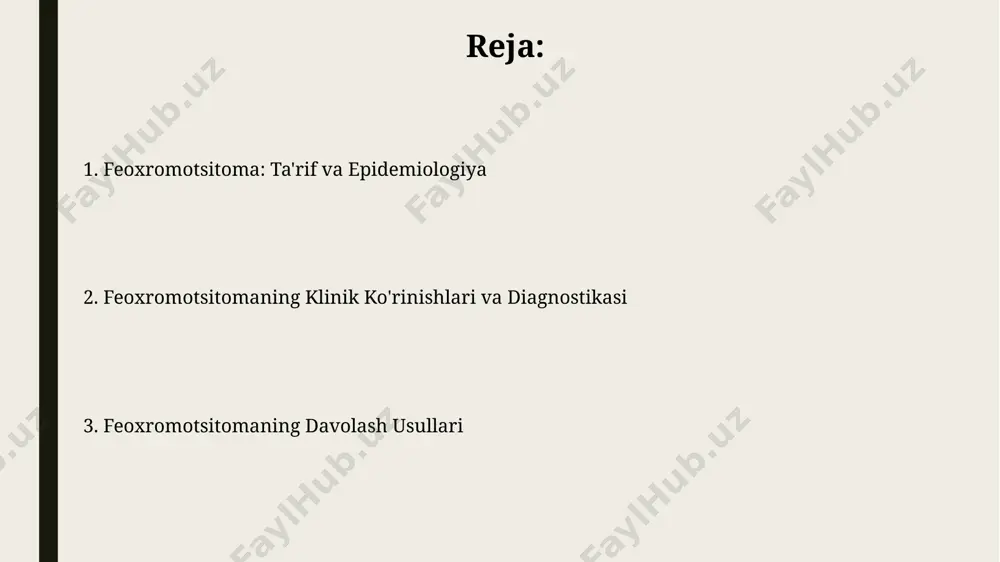 vlar o'tkaziladi. differensial diagnostika yurak aritmiyalari, miya qon aylanishining buzilishi va og'ir qorin og'rig'i kabi alomatlar feoxromotsitomaga o'xshash boshqa kasalliklarga ham xos bo'lishi mumkin, shuning uchun to'liq tekshiruv zarur. feoxromotsitoma simptomatik bo'lmagan holatlarda ham 24 soatlik siydik namunalarida katekolaminlar darajasini o'rganish orqali aniqlanishi mumkin, bu esa boshqa endokrin kasalliklardan farqlashga yordam beradi. mumkin bo'lgan asoratlar qon bosimining keskin ko'tarilishi, hatto 200/120 mm hg dan yuqori bo'lishi mumkin, bu miya qon ketishi va yurak yetishmovchiligiga olib kelishi mumkin. jiddiy gipertenziya buyrak etishmovchiligini tezlashtirishi va surunkali buyrak kasalligi rivojlanish xavfini 3-4 baravar oshirishi mumkin. kaltsiy kanal blokerlari kaltsiy kanal blokerlari, masalan, nifedipin yoki nikardipin, pheoxromotsitoma bilan bog'liq gipertenziyani nazorat qilishda qo'llaniladi, lekin ularning samaradorligi cheklangan va faqatgina bemorning holatini yaxshilash uchun qo'shimcha dori sifatida ishlatiladi. pheoxromotsitoma davolashda kaltsiy kanal blokerlari, alfa-adrenergik blokerlar bilan birgalikda qo'llanilganda, gipertenziya xurujlarini kamaytirishda yordam beradi, lekin ular yagona davolash usuli emas. feoxromotsitomaning alomatlari kasallikning klinik ko'rinishi o'ta …