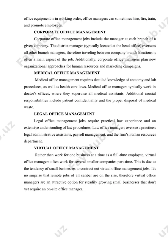 s such as online courses, workshops, and seminars provide opportunities for skill enhancement and knowledge acquisition in areas such as leadership, communication, and technology. combination of education and experience: while a bachelor's degree is often preferred, candidates with a combination of education and relevant work experience may also be considered for office manager positions. employers may value practical experience and demonstrated skills over formal education in some cases, especially for candidates who have progressed through administrative roles within the organization. 2. experinece employers often look for candidates with previous experience in office administration or management roles. this could include experience as an administrative assistant, office coordinator, or supervisor. 1. administrative assistant experience: previous experience working as an administrative assistant can provide valuable insights into office operations, administrative procedures, and organizational skills. administrative assistants often handle a variety of tasks such as managing calendars, scheduling appointments, organizing files, and coordinating office …