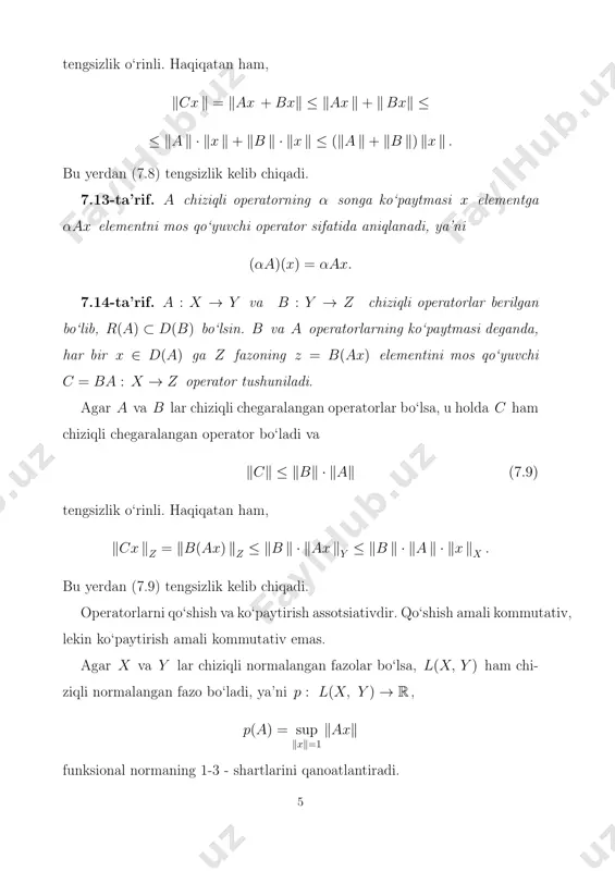 chiziqli uzluksiz operatorlar - Page 5