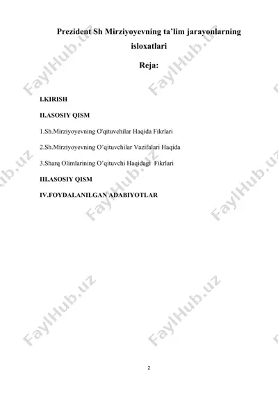 ta'lim jarayonlarning isloxatlari — DOCX