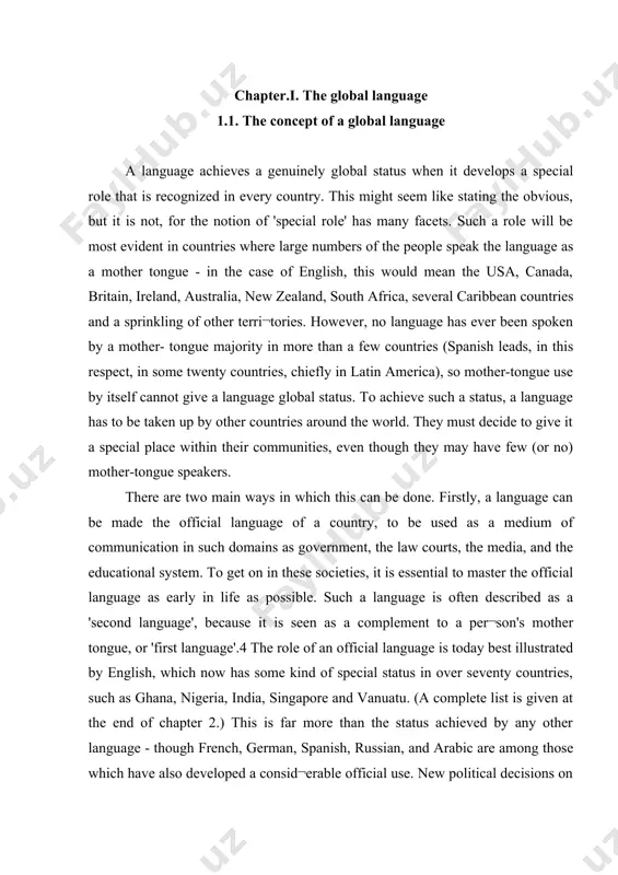 in the process. in 1996, for example, english replaced french as the chief foreign language in schools in algeria (a former french colony). in reflecting on these observations, it is important to note that there are several ways in which a language can be official. it may be the sole official language of a country, or it may share this status with other languages. and it may have a 'semi-official' status, being used only in certain domains, or taking second place to other languages while still performing certain official roles. many countries formally acknowledge a language's status in their con¬stitution (e.g. india); some make no special mention of it (e.g. britain). in certain countries, the question of whether the special status should be legally recognized is a source of considerable controversy - notably, in the usa (see chapter 5). similarly, there is great variation in the reasons for choosing a …