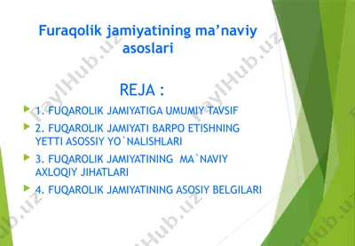 furaqolik jamiyatining ma’naviy asoslari — PPTX