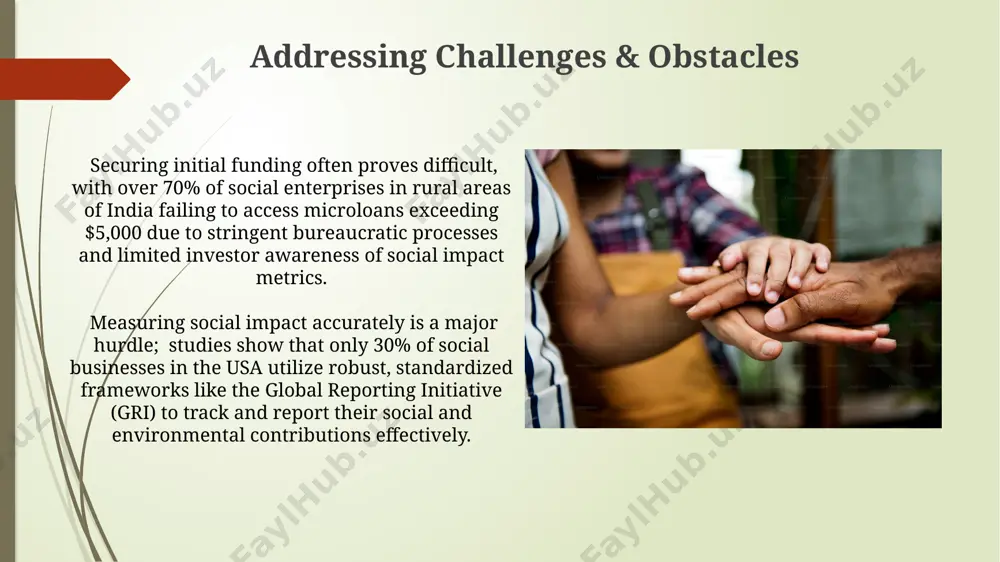 viding over $20 billion in loans, offer crucial seed funding and business development support specifically tailored to social enterprises with scalable models. case studies: successful social enterprises greyston bakery, located in yonkers, new york, provides employment opportunities and job training to individuals facing barriers to employment toms shoes, based in santa monica, california, follows a "one for one" model, donating a pair of shoes for every pair purchased the future of social entrepreneurship the rise of "hybrid" social enterprises, blending for-profit and non-profit models, is anticipated to significantly increase in developed countries like canada and the uk by 2025, leading to more innovative solutions for complex social challenges involving at least 3 stakeholders. by 2030, impact investing in social enterprises is projected to reach over $1 trillion globally, with significant growth predicted in southeast asia and latin america, fueled by increasing demand for sustainable solutions and ethical consumerism. the dual …
