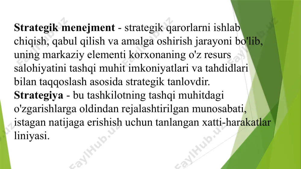 timoiy javobgarlik tamoyillarini muvofiqlashtirishni aks ettiradi. arab boshqaruv tizimida boshqalarni ishlatib, foyda oluvchilar maqbul ko‘rilmaydi. bunday dunyoqarashning negizida inson bu – boy badavlat odam kambag‘al va omadsizlarga yordam berish majburiyatini olgan jamoa a’zosi, degan ko‘rsatma yotadi. tashkilot faoliyati asosida quyidagi axloq qoidalari turadi: umuminsoniy manfaatlarning ijtimoiy foydaliligini yuqori darajaga ko‘tarish; firmaning ishlab chiqarish maqsadlari va faoliyat turlari shariat qoidalariga mos bo‘lishi lozim; daromadni odilona taqsimlash; boshqaruvning ikki tomonlama nazorati: iymon asosida – ilohiy va vakolatli organlar tomonidan tashqi nazorat; boshqalarga zarar yoxud ziyon yetkazishni taqiqlash. tashkilotdagi odamlarning xulq-atvori g‘arbda va arab mamlakatlarida ancha-muncha farq qiladi. chunonchi, g‘arbda asosiy ijtimoiy birlik shaxs hisoblansa, musulmonlar orasida bu oila(urug‘) deb qabul qilingan. g‘arbda insonning mavqei asosan uning erishgan yutuqlari bilan belgilanadi, arab dunyosida esa qaysi tabaqaga mansubligiga qaraladi. g‘arb tashkilotlar va ijtimoiy institutlarga ishonadi; arab madaniyati olloh qo‘llagan rahnamoni afzal ko‘radi. g‘arb barcha yangilik va ilg‘orlik tarafdori; arablar birinchi o‘rinda qadrlaydigan an’analarni buzmasdan, …