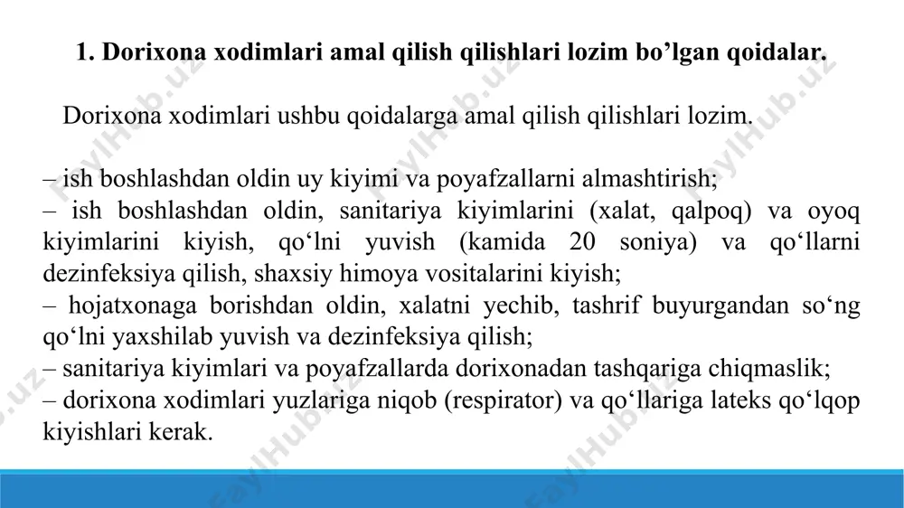 10. dorixonada sanitariya qoidalari. taqdimot 12 bet. - Page 3