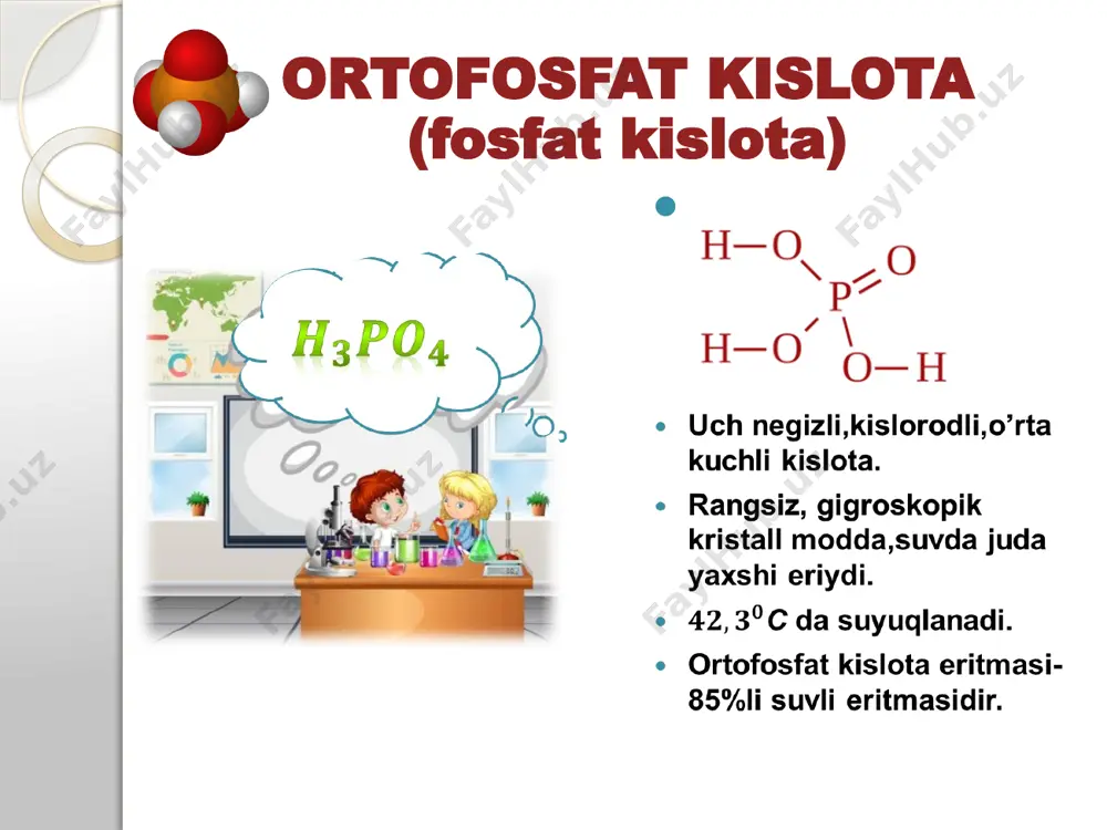 fosforning kislorodli birikmalari. ortofosfat kislota - Page 5