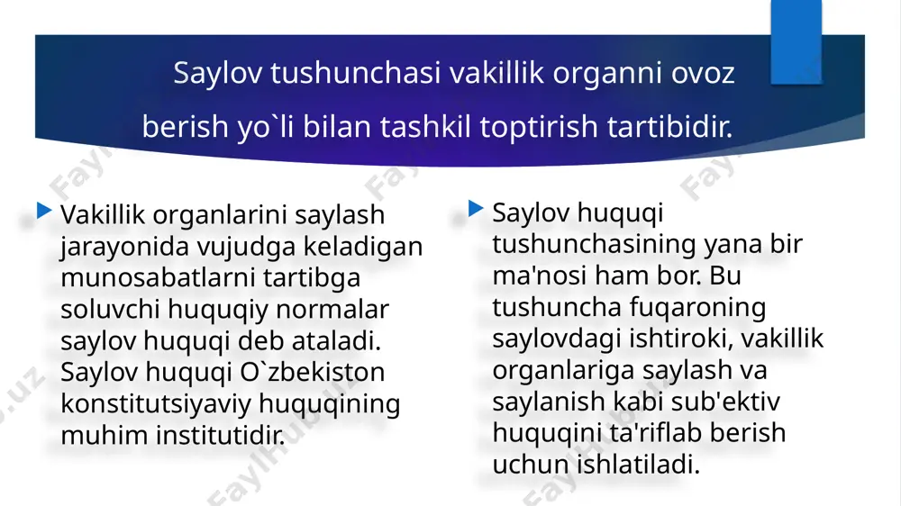 idagi subyektlarnining biri tomonidan parlament quyi palatasiga kiritilgan; o’zbekiston respublikasi prezidenti o’z davlat hokimiyatining oliy vakillik organi orqali qoraqalpog’iston respublikasi; oliy majlis qonunchilik palatasi deputatlari; o’zbekiston respublikasi vazirlar mahkamasi; o’zbekiston respublikasi konstitutsiyaviy sudi; o’zbekiston respublikasi oliy sudi; o’zbekiston respublikasi oliy xo’jalik sudi; o’zbekiston respublikasi bosh prokurori; e’tiboringiz uchun rahmat! image12.jpeg image13.jpeg image14.jpeg image15.jpeg image16.jpeg image17.jpeg image18.jpeg image19.png image20.jpeg image21.jpeg image22.jpeg image23.jpeg image24.jpeg image25.jpeg image26.jpeg image2.jpeg image3.jpeg image5.jpeg image7.jpeg /docprops/thumbnail.jpeg