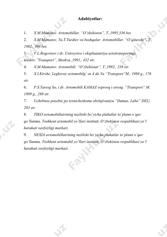 avtomobilning ekspluatatsion xususiyatlari - Page 5