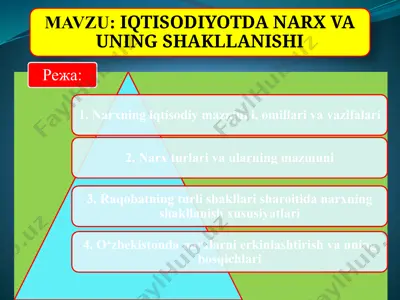 narxga ta’sir etuvchi omillari — PPTX