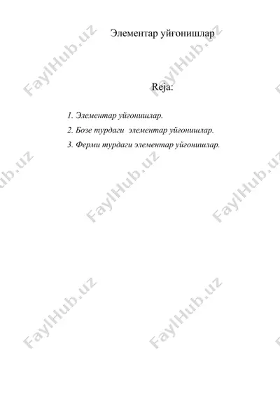 элементар уйғонишлар — DOC
