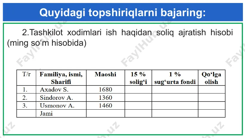 mustahkamlash uchun amaliy mashg'ulot - Page 3