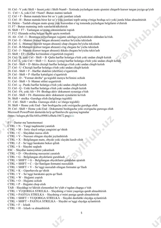 (vaqtni 7. wordda структура нима (rejim o’zgartirish) xujjatning tuzilishini ko’rsatadi 8. wordni ишга туширганда кандай холатда булади 9. ogʻma shaklga oʻtkazadi (ctrl+i) 10. 175.45.575.13 сонларни 32 битликда хисобланг 11. ha bu ~ qaysi belgi 12. web brauzer birinchi marta qachon va kim tomonidan ishlab chiqilgan? 1990-yil cern xodimi tim bernes li tomonidan 13. domain (domen) nima? (nom) 14. www.inbox.uz, www.apport.ru, www.yahoo.com va www.google.uz yozuvlari nimani bildiradi.? (qidiruv. tizimlari) 15. ms excel 2010 tasmasining рецензирование bo‘limi qanday vazifalami bajarishga mo‘ljallangan? imloladagi xatoliklarni tekshirish 16. ayirishni bajaring: 101011-10101,1=10101,1 17. ms excel 2010 da kataklardagi matnlar bilan ishlashga mo‘ljallangan длстр funksiyasining vazifasi? katakdagi belgilar sonini sanaydi 18. 16(8) likda kvadrat maydonga bug'doy ekilgan. 10(10) va 10(8) maydonga bug'doy yetmabdi. shuni toping deb javoblarni turli s.s. bergan (116) qaysi sanoq sistemasida so’ragan bo’lsa shunga o’tkazish k-k 19. сетьни адресени топиш керегиди шунака савол 20. worddda структура нима, (rejim o’zgartirish) xujjatning tuzilishini ko’rsatadi 21. mooc …