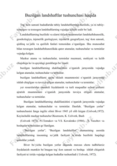 buzilgan landshaftlar tushunchasi haqida — DOC