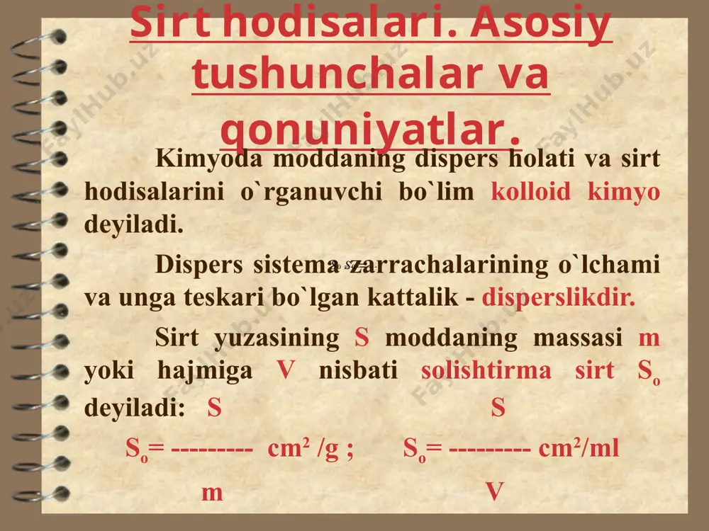 sirt hodisalari. adsorbsiya - Page 4