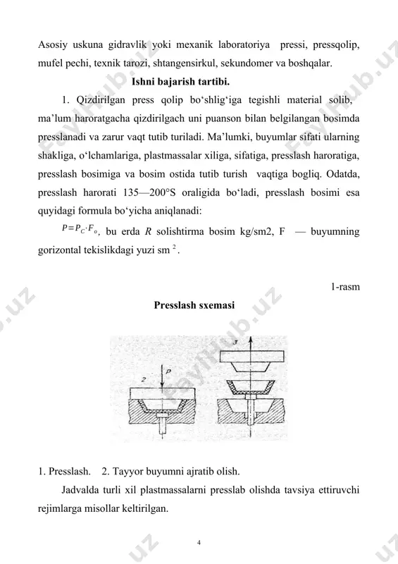 oslama va o‘lchov asboblar. 15. presslash jarayoni. 16. presslash bosimini hisobi. 3 image2.jpeg image1.wmf oleobject1.bin o c f p p × =