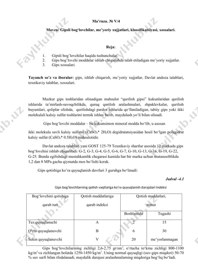 qurilish gipsi — DOC