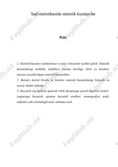 sud statistikasida statistik kuzatuvlar — DOC
