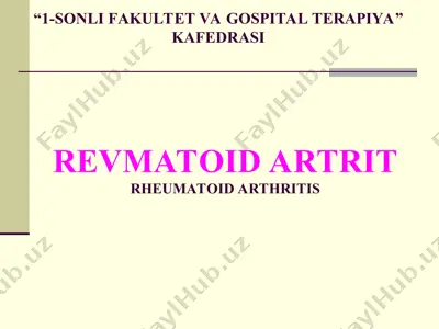 revmatoid artrit — PPT