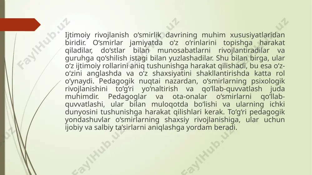 o‘smirlarning psixologik va pedagogik tekshiruvi - Page 5