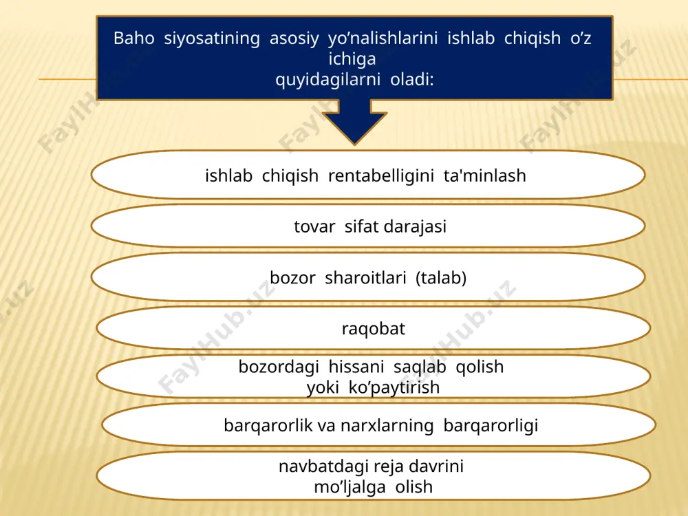 yangi mahsulotni yoki sotib oluvchi talabini yuqori darajadagi samara bilan qondiruvchi takomillashgan mahsulot chiqishi firmaga ma'lum vaqt bozorda yakka hokimlik holatini ta'minlaydi. ishlab chiqaruvchilar bu holatlarda baho siyosatini, ishbilarmonlar doirasida ma'lum bo’lgan “qaymog’ini olishni” amalga oshiradilar. buning ma'nosi shundaki, korxonalar maksimal yuqori baho qo’yadilar, bu esa, o’z navbatida, daromad me'yorini birinchi bor ushbu tarmoq uchun yoki faoliyat turi uchun yuqori qilib ta'minlaydi. . harajatlarni tezda qaytarib olish. bazi bir holatlarda mahsulotning nisbatan yuqori bo’lmagan bahosi kichik korxona faoliyatini yoki uni yaratish bilan bog’liq harajatlarni tezda qaytarib olish xohishi bilan aniqlanadi. bu kabi qulay baho siyosati mahsulotning katta xajmda faol ravishda sotilishiga hisoblangani mahsulot yoki xizmatni uzoq tijorat muvaffaqiyatiga ishonchning yo’qligi evaziga kelib chiqadi. bu masala quyidagi sharoitlarda yuzaga kelishi mumkin: -bozor maydonining yoki segmentining kerakli katta miqdorda bo’lishi; -mahsulot birligining ishlab chiqarilishi to’la -to’kis ishlab chiqarishini mayda seriyaligi bilan bog’liq bo’lmaganda; -agar umumiy harajatlardan o’zgaruvchan harajatlar solishtirma oqirligi yuqori bo’lsa. …