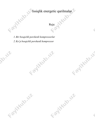 issiqlik energetic qurilmalar — DOC