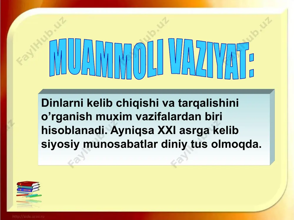 istab keluvchilarga hech qachon rad javobini bermas edi. konfutsiyning 3000 ga yaqin shogirdlari orasida 72 eng ko’zga ko’ringan izdoshlari orasida mamlakatning obro’li xonadonlaridan bo’lgan kishilar bilan bir qatorda kambag’al, oddiy kishilar ham bo’lgan. konfutsiy maktabi qadimgi xitoyda asta-sekin katta ta’sir doirasiga ega bo’lib bordi. uning ko’plab shogirdlari qadimgi xitoy podshohliklarida e’tiborli mansablarni egalladilar. konfutsiy yoshlar tarbiyachisi va ustozi sifatida keng shuxrat qozonib, ilk xitoy ma’rifatparvari nomiga sazovor bo’lgan bo’lsa, u tomonidan taklif qilingan islohotlarning amalga oshirilishida buning aksi bo’ldi. image1.jpeg image2.jpeg image3.jpeg image4.jpeg image5.jpeg image6.jpeg image7.jpeg image8.jpeg image9.png image10.png image11.png image12.png image13.jpeg image14.jpeg /docprops/thumbnail.jpeg