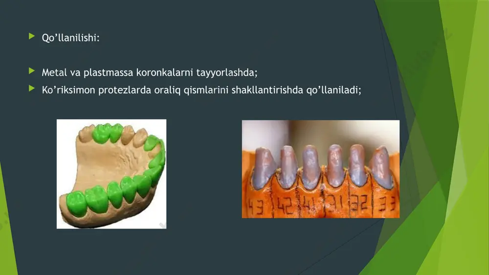 ortopedik stomatologiyada qo’llaniladigan qo’shimcha xomashyolar - Page 3
