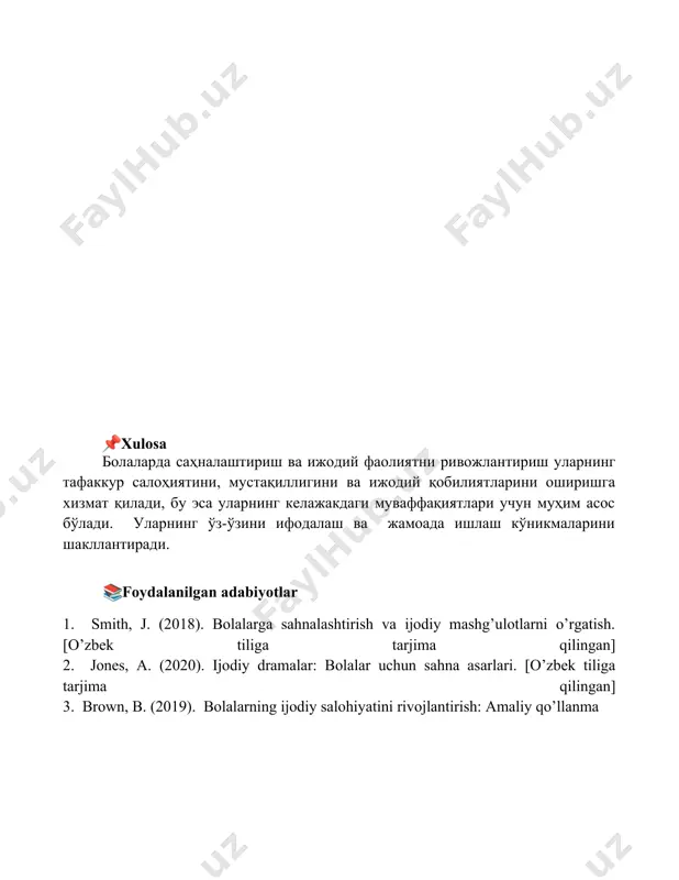 bolalarni sahnalashtirish va ijodiy faoliylarga o'rgatish - Page 5