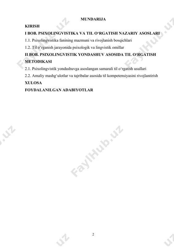yonida shaxsga yo‘naltirilgan yondashuv, ijtimoiy-psixologik muhit, motivatsiya va emotsional qo‘llab-quvvatlash kabi psixolingvistik omillar asosida tuzilgan metodik tizim samaradorlikni sezilarli darajada oshiradi. shu bois, til o‘rgatishda psixolingvistik yondashuvga asoslangan tadqiqotlar olib borish, bu yo‘nalishda metodik tajribalar yaratish va ularni ta’lim amaliyotiga joriy etish — zamonaviy xxi asr globallashuv jarayonining kuchayishi, ilm-fan va texnologiyalarning tezkor rivojlanishi natijasida til o‘rganish va o‘rgatish masalasi nafaqat ta’lim tizimi, balki jamiyat hayotining barcha jabhalarida dolzarb ahamiyat kasb etmoqda. til faqat aloqa vositasi emas, balki inson tafakkuri va dunyoni anglashining asosiy vositasi sifatida qaraladi. shu bois, tilni o‘rgatish jarayonini samarali tashkil etish uchun, faqatgina lingvistik bilimlar yetarli bo‘lmay, balki psixologik va psixolingvistik omillarni ham chuqur o‘rganish lozim. til o‘rgatish masalasiga psixolingvistik yondashuv ko‘proq insonning tilda fikrlashi, nutq ishlab chiqarishi, eslab qolish va idrok qilish jarayonlarini o‘rganishga asoslanadi. an’anaviy ta’lim usullarida, odatda, grammatik qoidalarni yodlatish va tayyor matnlar asosida o‘rganishga e’tibor qaratilgan bo‘lsa, zamonaviy psixolingvistik yondashuvda o‘quvchining individual …
