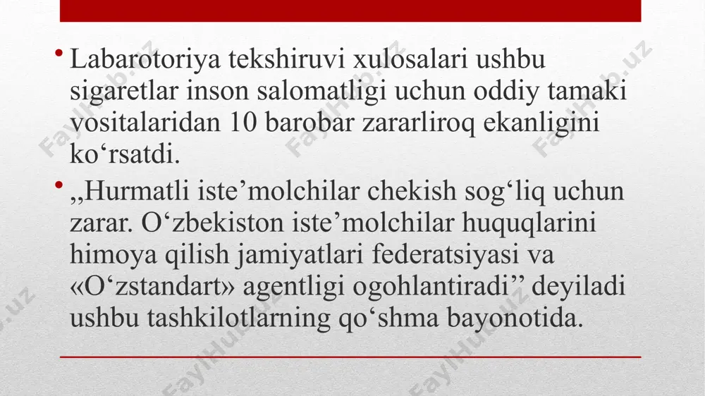 or kashanda do‘stingiz bilan birga boshlashingizni maslahat beramiz. erishilgan muvaffaqiyat va kamchiliklar haqida u bilan o‘zaro fikrlashishni yo‘lga qo‘ying. siz do‘stingizni, do‘stingiz esa sizni nazorat qilib tursin. har kuni ertalab badantarbiya mashqlarini bajarishga odatlaning. jismoniy mehnat bilan ko‘proq shug‘ullanish bu borada katta yordam beradi. o‘zingiz yoqtirmaydigan tamaki turini chekishingiz ham muhim ahamiyatga ega. ta'mi yoqmaydigan boshqa navni ishlatish chekishdan ko‘nglingiz qolishiga yordam beradi. agar odamlar bilan birga chekishni yoqtirsangiz, yolg‘iz qolganingizda cheking. agar aksincha bo‘lsa, odamlarning yonida cheking. yoningizdagi chekayotganlar sizga ham tamaki ilinsa, "yo‘q, rahmat, men chekmayman", deyishga o‘rganing. tamakini tutatganingizda, har safar nima uchun chekayotganingizni yana bir bor o‘ylab ko‘ring. chekishga olib boradigan sabablardan o‘zingizni uzoq tuting. chekishni tark etishingizni lozim qiladigan eng asosiy beshta sababni bir qog‘ozga yozib oling va uni muntazam har kuni o‘qib turing. so‘nggi kun va nihoyat, tamakini butunlay tark etishingiz kerak bo‘lgan kun keldi. endi sizga chekish mutlaqo taqiqlanadi. chekish haqida o‘ylay ham …