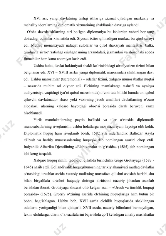 ga kiritilgan muvaffaqiyatlarni asta – sekin boy berilishi, nafaqat umum germaniya, balki xalqaro miqyosdagi shov – shuvlarga sabab bo‘ldi. germaniyadagi diniy – siyosiy keskinlik nafaqat ichki sabablar maxsuli edi: bunday holatni vujudga kelishiga xviii asr boshlarida yevropa davlatlari tizimidagi murakkab o‘zaro munosabatlarning shakllanishi hamda xalqaro munosabatlarning ta’siri muhim rol o‘ynadi. kurs ishining maqsadi va vazifalari: xvi asrda yevropaning uch yetakchi davlati bo‘lgan ispaniya, fransiya va angliyaning diplomatik faoliyatini o‘rganish, ularning siyosiy strategiyalari va tashqi siyosatdagi o‘zaro aloqalarini tarixiy manbalar asosida tahlil qilishdan iborat. bu davr yevropa tarixida katta siyosiy o‘zgarishlar, diniy nizolar va imperiyalar o‘rtasidagi kuchli raqobatlar bilan ajralib turadi. ayniqsa, diplomatiya bu jarayonlarda vositachilik, kelishuvga erishish, shuningdek, geosiyosiy ustunlik uchun kurash vositasi sifatida muhim rol o‘ynagan. angliya, xvi-asrda genrix viii va yelizaveta i davrida, o‘zining tashqi siyosatini kuchaytirib, yevropadagi asosiy kuchlardan biri sifatida o‘z o‘rnini topdi. genrix viii ning papa bilan bo‘lgan diniy mojaro va angliyaning protestantizmni qabul qilish …