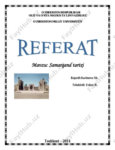 samarqand tarixi — PDF