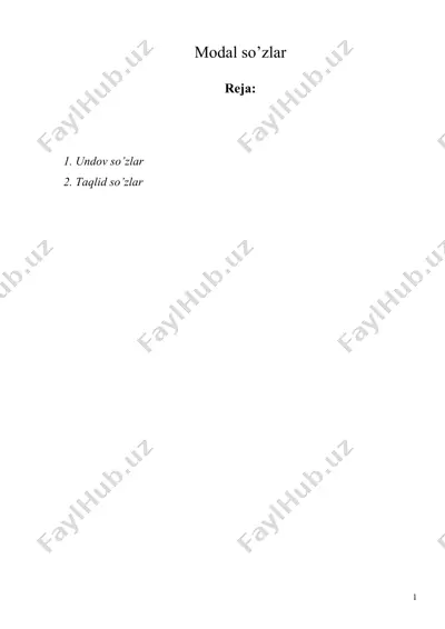 modal so’zlar — DOC