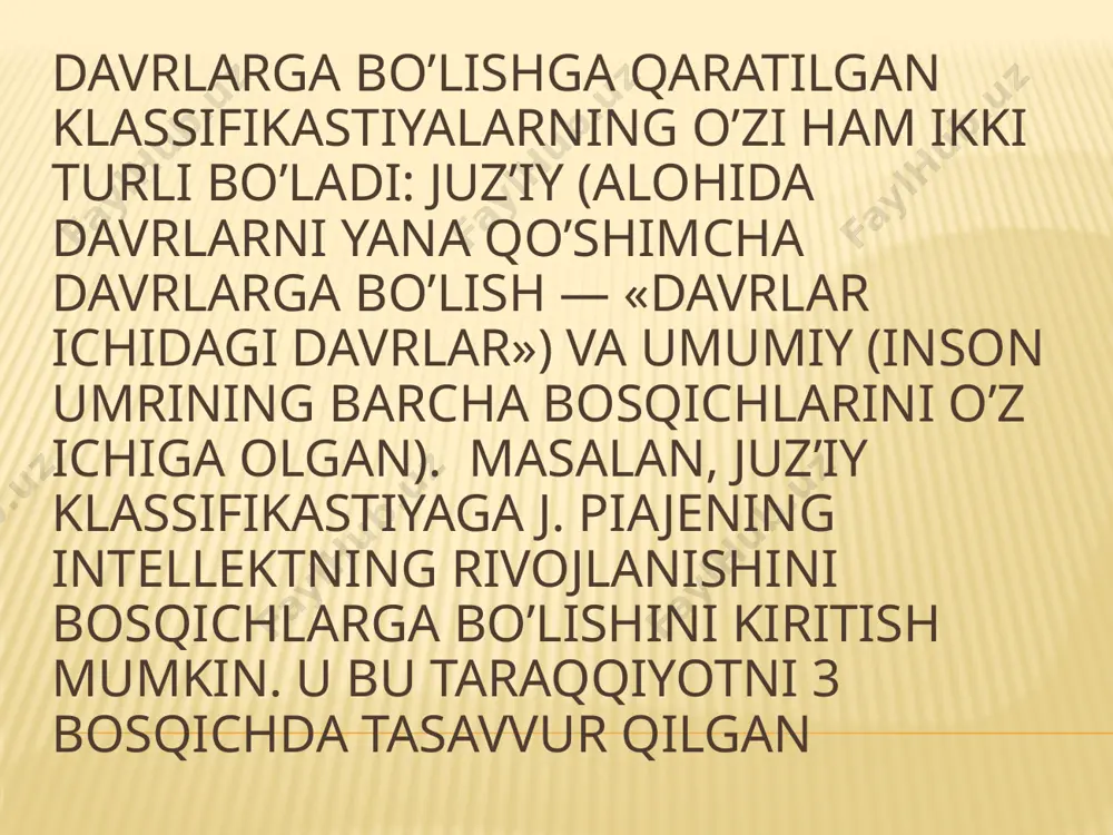 b, fiziologik va psixologik jismoniy jihatdan o’ziga xos xususiyatlari bilan xarakterlanadi. bu bosqichda bolalarning jismoniy va psixik taraqqiyoti juda tezlashadi, hayotdagi turli narsalarga qiziqishi, yangilikka intilishi ortadi, xarakteri shakillanadi, ma’naviy dunyosi boyiydi, ziddiyatlar avj oladi. o’smirlik balog’atga yetish davri bo’lib, yangi xislar, sezgilar ning paydo bo’lishi bilan ham xarakterlanadi. bular ta’sirida o’smirning xarakteri, atrofdagi kishilar bilan muomalasi, jamiyatda sodir bo’layotgan voqealarga munosabati tez o’zgarib boradi. ba’zan ijtimoiy masalalar to’g’risida noto’g’ri tassavvur va yanglish fikrlar hosil bo’lishi tufayli u muayyan tartib qoidalarga tanqidiy ko’z bilan qaraydi. bola kamolotining bu davrini ko’pincha «qiyin», «murakkab», «muhim» davr deyiladi. ota-onalar hamda hali tarbiyaviy ish sohasida yetarli tajribaga, shuningdek o’smirlik yoshidagi bolalarning yosh va individual xususiyatlari haqida zarur bilimlarga ega bo’lmagan yosh pedagoglar, odatda o’smirlarni tarbiya-lash juda qiyin deb o’ylaydilar. lekin hozirgi kunda o’smirlarni tarbiyalashni o’ziga xos xususiyatlari, qonuniyatlari, imkoniyatlari, xatti harakat motivlarining ifodalanishi va vujudga kelishining murakkab mexanizmlari fanga ma’lumdir. e'tiboringiz uchun rahmat 😊 …